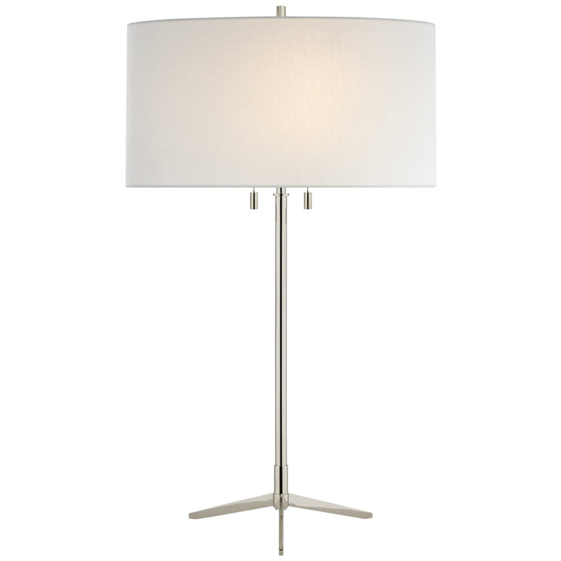 Caron 2-Light Table Lamp in Polished Nickel