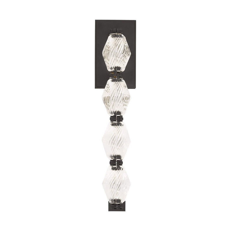 Collier 15 Wall Sconce in Dark Bronze Integrated with Clear Textured Glass