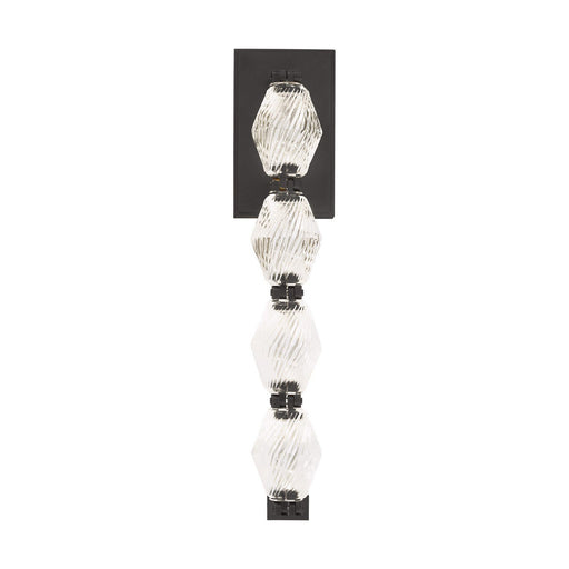 Collier 15 Wall Sconce in Dark Bronze Integrated with Clear Textured Glass