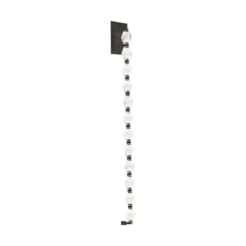 Collier 40 Wall Sconce in Dark Bronze Integrated with Clear Textured Glass
