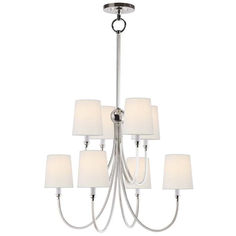 Reed Large 8-Light Chandelier in Polished Nickel
