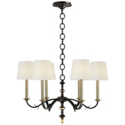 Channing Small 6-Light Chandelier in Black and Brass