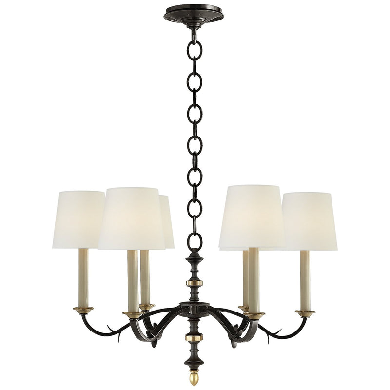 Channing Small 6-Light Chandelier in Black and Brass