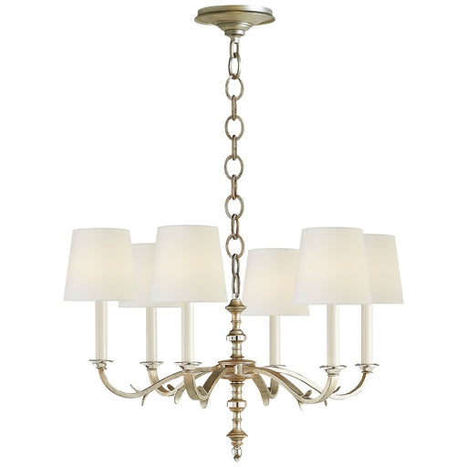 Channing Small 6-Light Chandelier in Burnished Silver Leaf