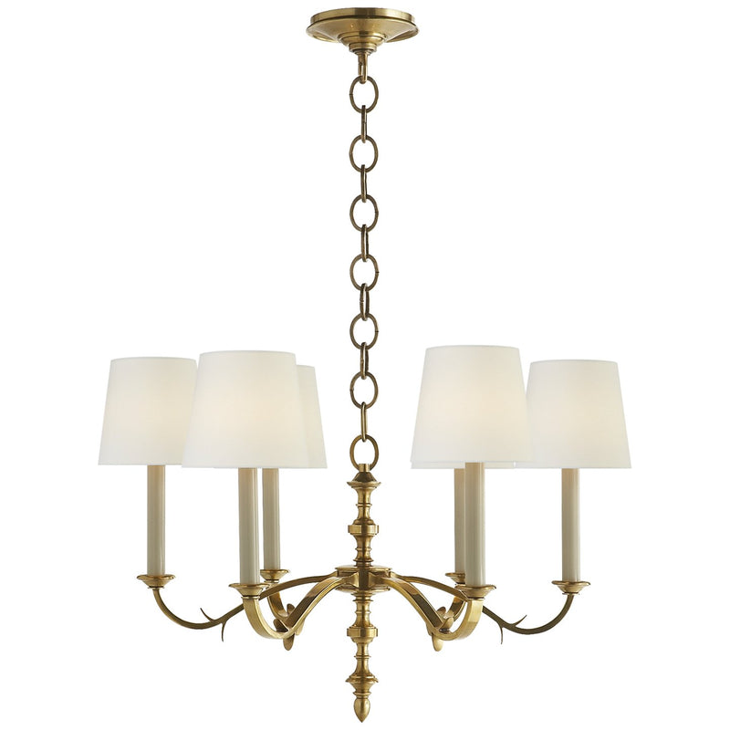 Channing Small 6-Light Chandelier in Hand-Rubbed Antique Brass