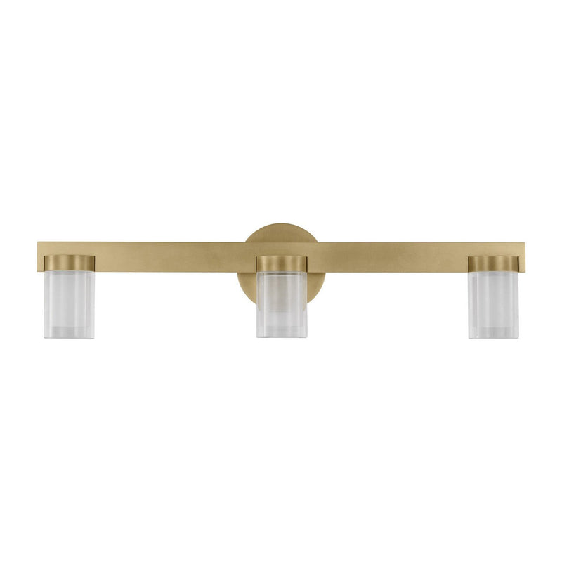 Esfera Medium 3-Light Bath Vanity Light in Natural Brass