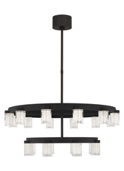 Esfera Two-Tier Medium 20-Light Chandelier in Nightshade Black