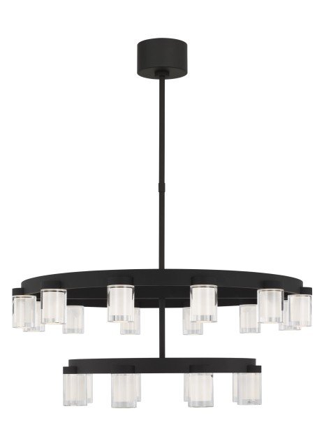 Esfera Two-Tier Medium 20-Light Chandelier in Nightshade Black