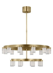 Esfera Two-Tier Medium 20-Light Chandelier in Natural Brass