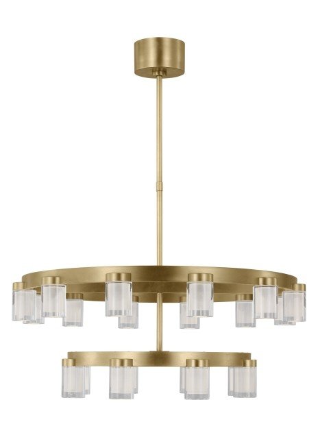 Esfera Two-Tier Medium 20-Light Chandelier in Natural Brass