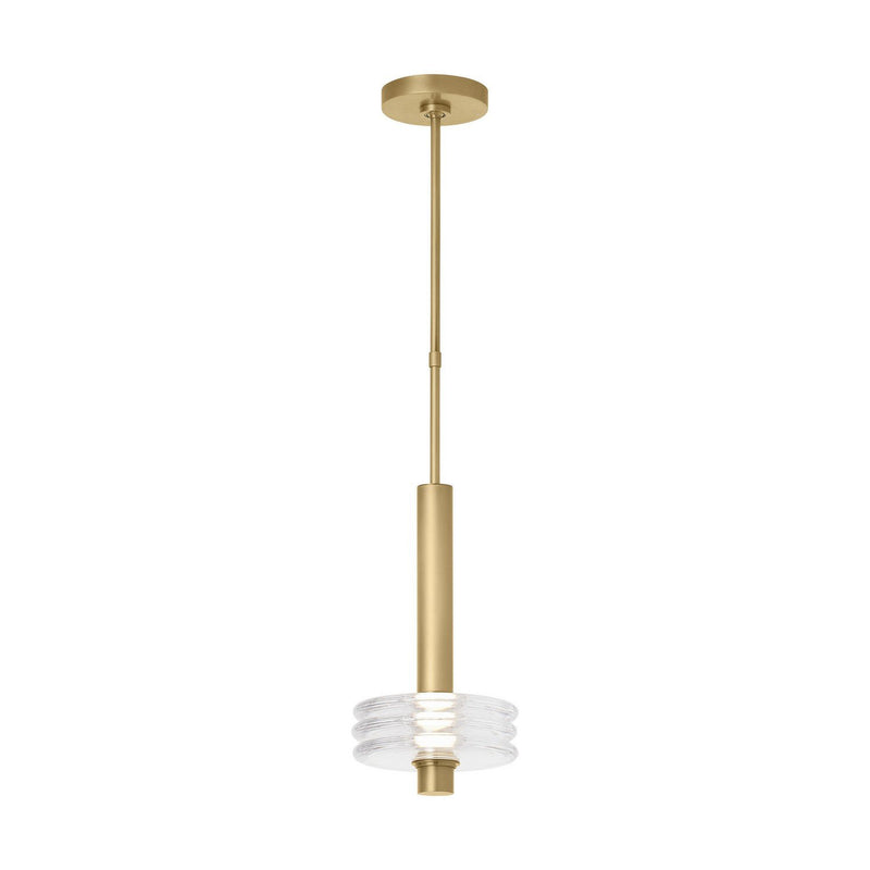 Laurel Large Pendant in Clear Natural Brass