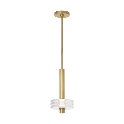 Laurel Large Pendant in Clear Natural Brass