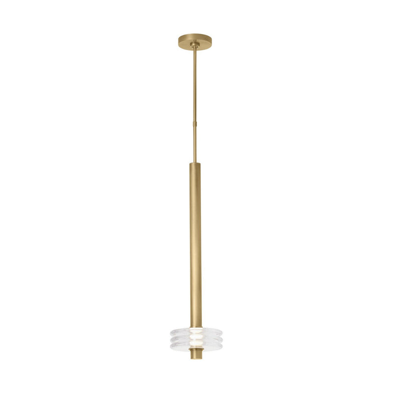 Laurel Grande Pendant in Clear Natural Brass