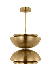 Shanti Large 2-Light Double Pendant in Natural Brass