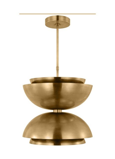 Shanti Large 2-Light Double Pendant in Natural Brass
