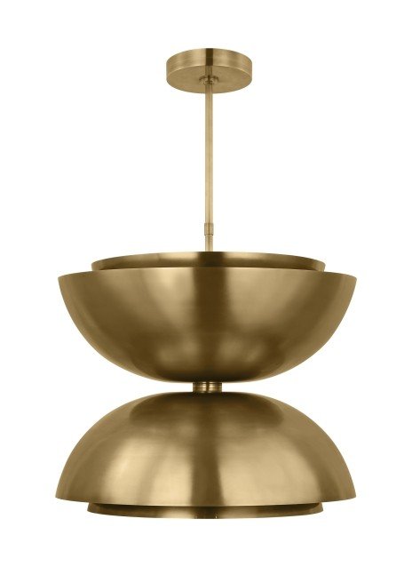 Shanti X-Large 2-Light Double Pendant in Natural Brass