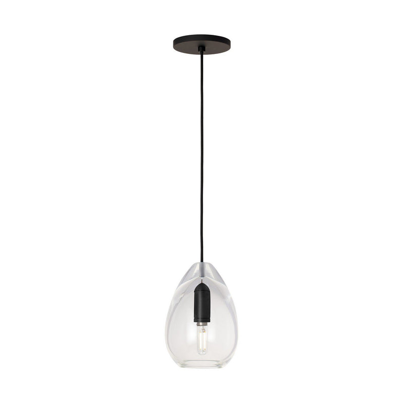 Alina Small Accent Pendant in Clear Nightshade Black