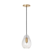 Alina Small Accent Pendant in Clear Natural Brass