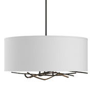Brindille Drum Shade Pendant in Dark Smoke - 137665-SKT-MULT-07-SF2201 by Hubbardton Forge