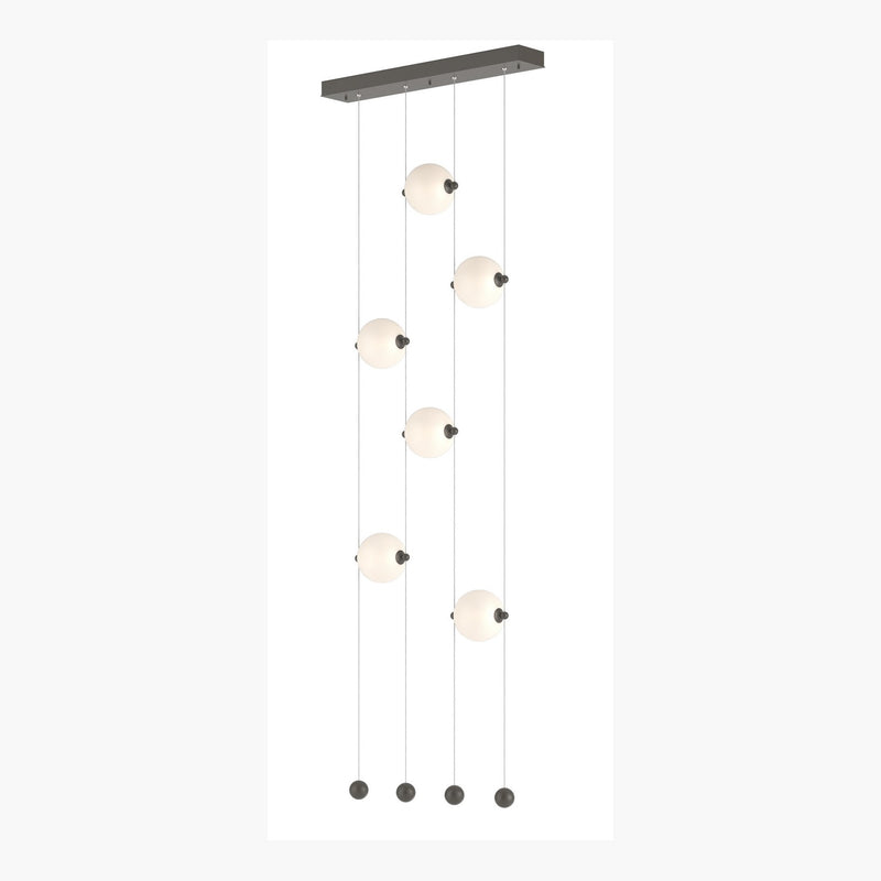 Abacus 6-Light Ceiling-to-Floor LED Pendant in Dark Smoke - 139055-LED-STND-07-GG0668 by Hubbardton Forge
