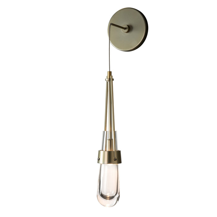 Link Clear Glass Low Voltage Sconce in Modern Brass - 201395-SKT-86-ZM0434 by Hubbardton Forge