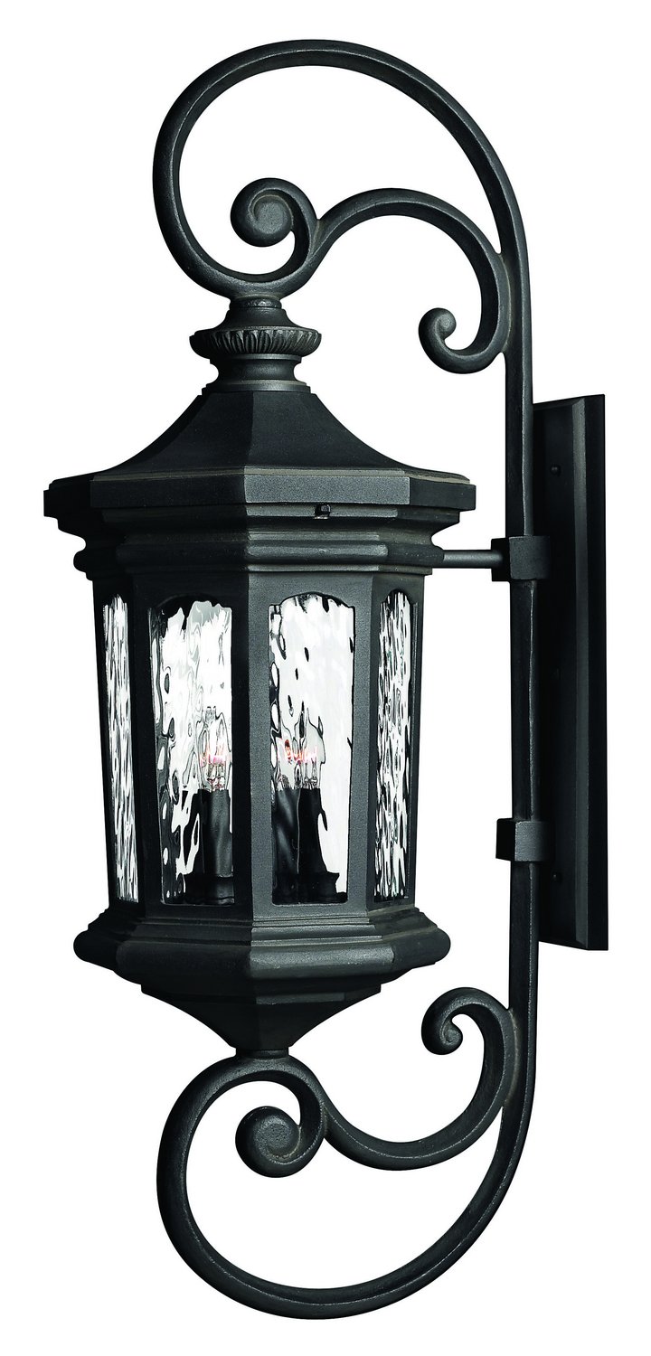 Raley Grande Outdoor Wall Lantern in Museum Black