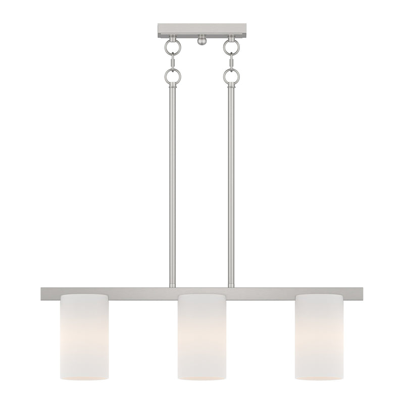 Astoria 3-Light Linear Chandelier in Brushed Nickel