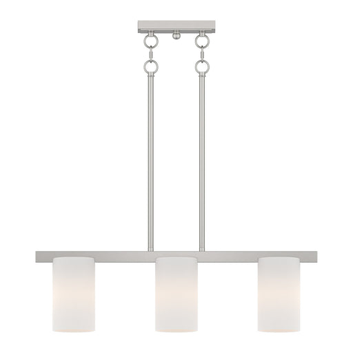Astoria 3-Light Linear Chandelier in Brushed Nickel
