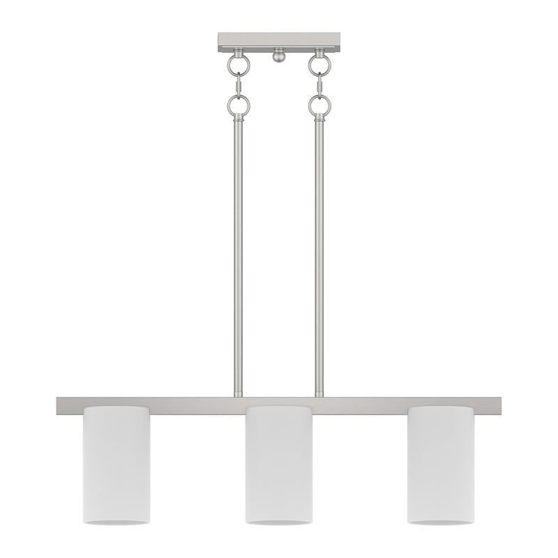Astoria 3-Light Linear Chandelier in Brushed Nickel