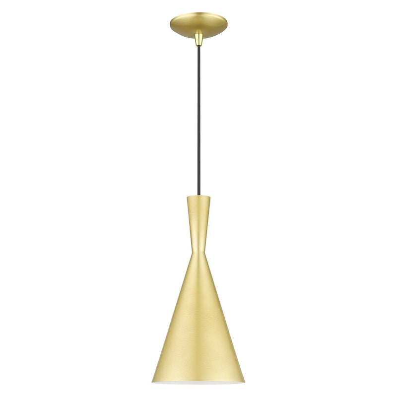 Waldorf 1-Light Pendant in Soft Gold with Polished Brass - Lamps Expo