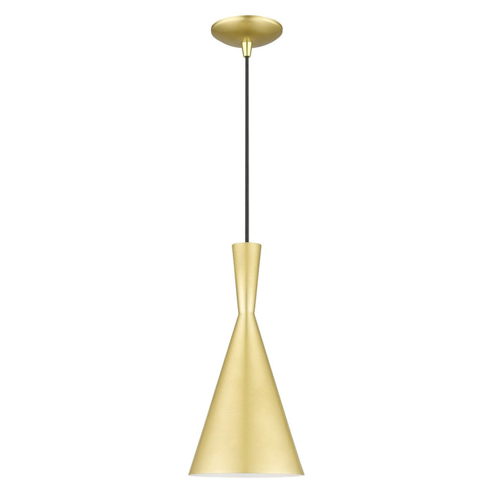 Waldorf 1-Light Pendant in Soft Gold with Polished Brass - Lamps Expo