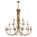 Estate 21-Light Chandelier in Antique Gold Leaf - Lamps Expo