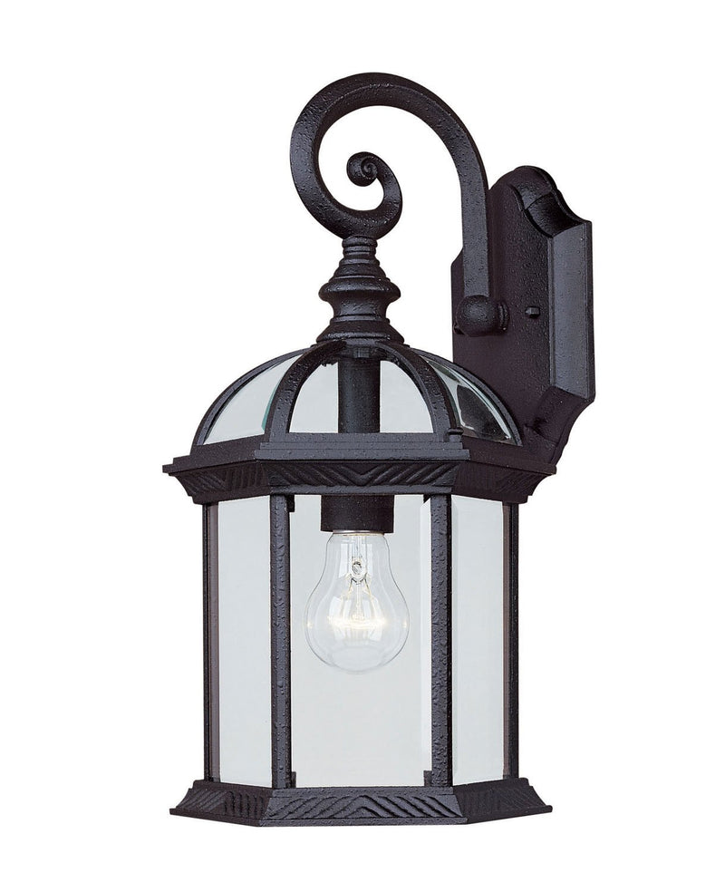 Kensington Large Outdoor Wall Lantern in Textured Black