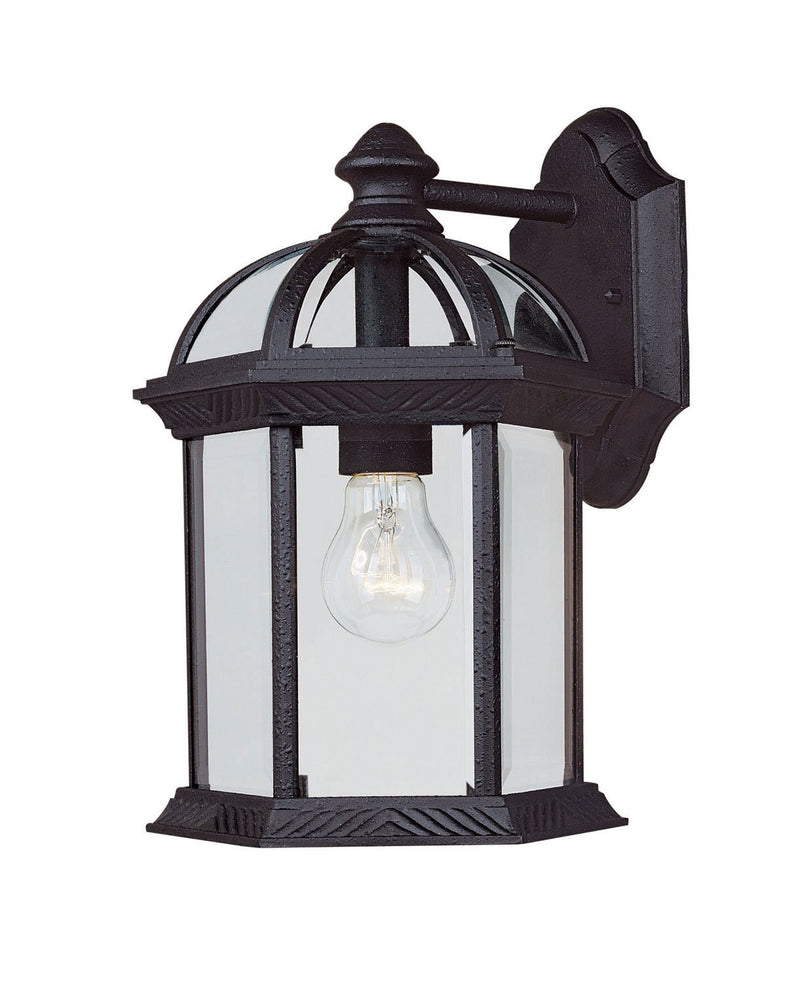 Kensington Medium Outdoor Wall Lantern in Textured Black