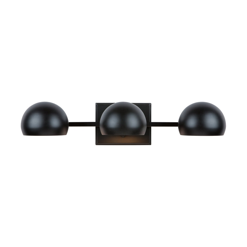 Hadley 3-Light Bath Vanity Light in Matte Black