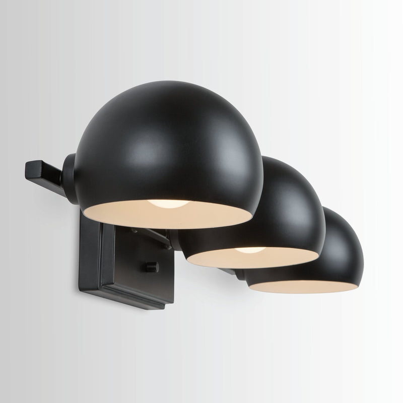 Hadley 3-Light Bath Vanity Light in Matte Black