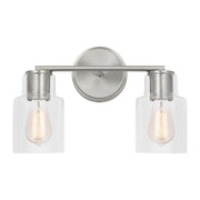 Sayward 2-Light Bath Vanity Light in Brushed Steel