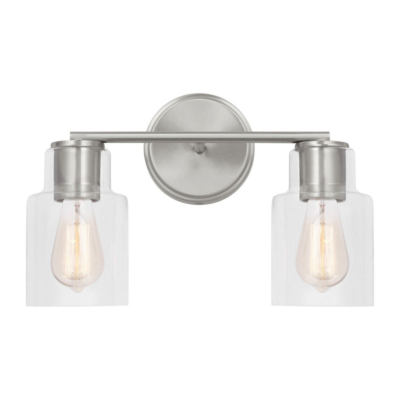 Sayward 2-Light Bath Vanity Light in Brushed Steel