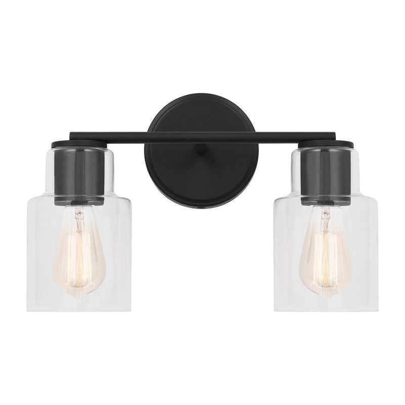 Sayward 2-Light Bath Vanity Light in Midnight Black
