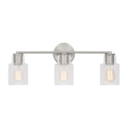 Sayward 3-Light Bath Vanity Light in Brushed Steel