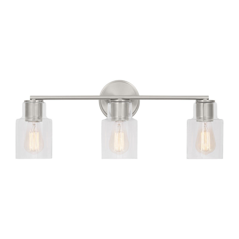 Sayward 3-Light Bath Vanity Light in Brushed Steel