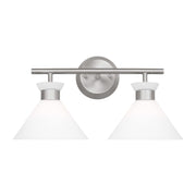 Belcarra 2-Light Bath Vanity Light in Brushed Steel