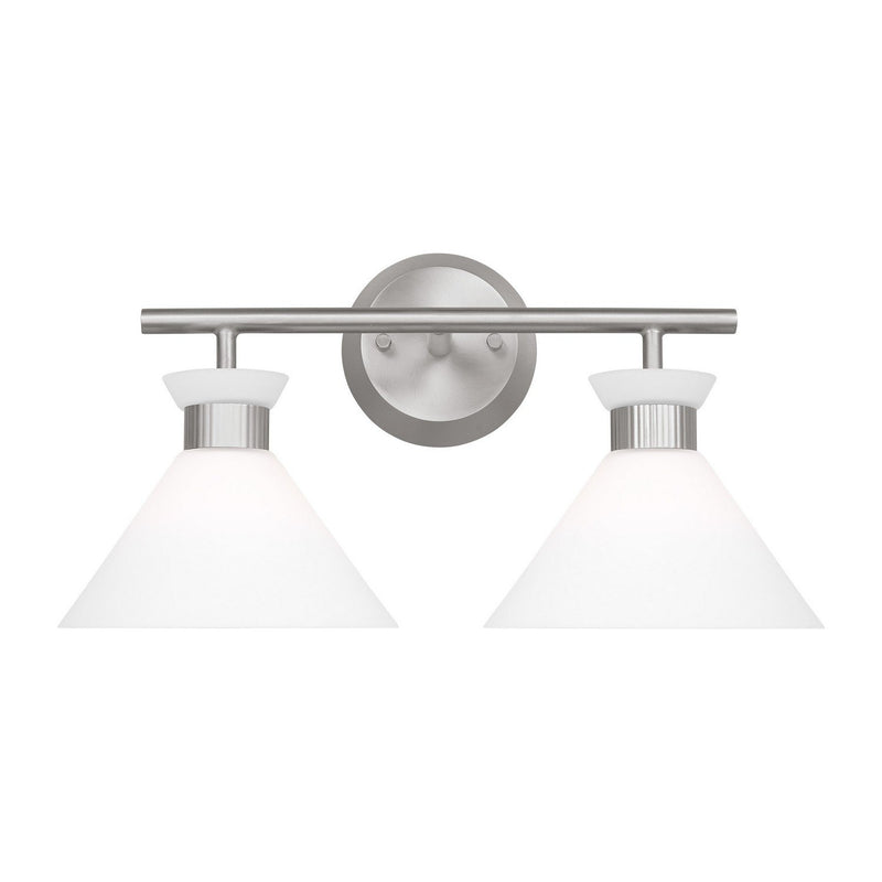 Belcarra 2-Light Bath Vanity Light in Brushed Steel