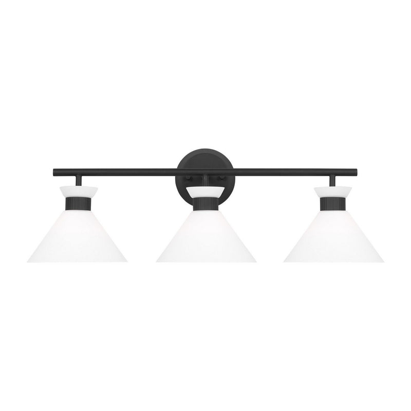 Belcarra 3-Light Bath Vanity Light in Midnight Black