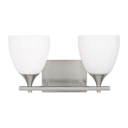 Toffino 2-Light Bath Vanity Light in Brushed Steel