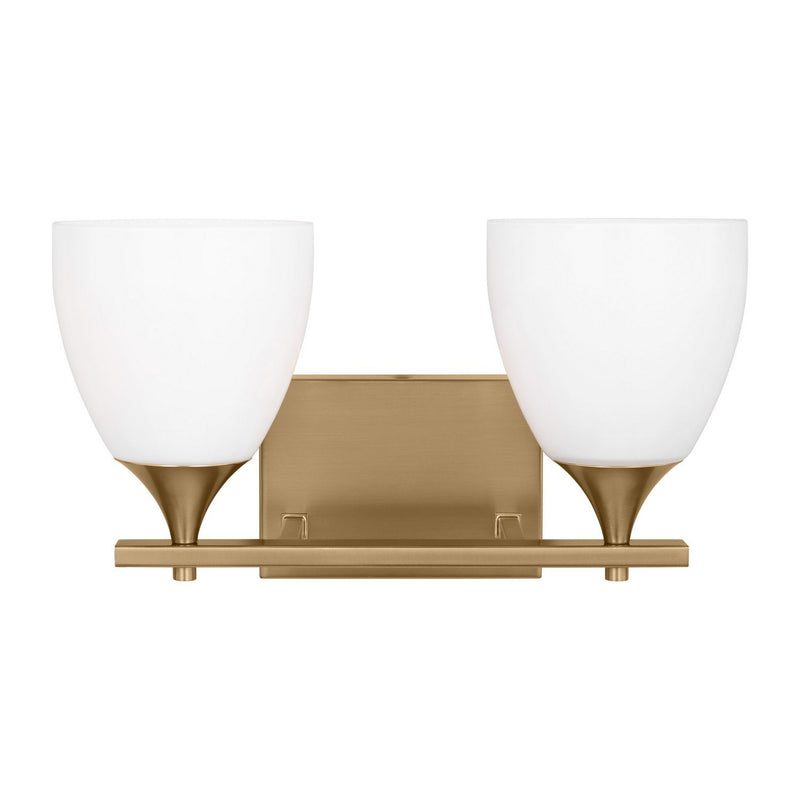 Toffino 2-Light Bath Vanity Light in Satin Brass