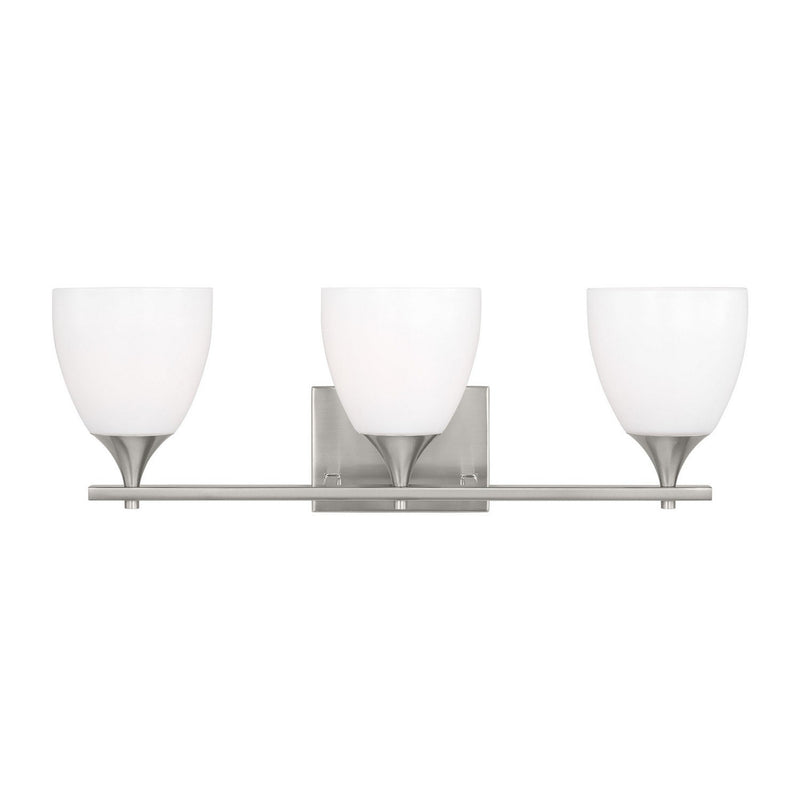 Toffino 3-Light Bath Vanity Light in Brushed Steel