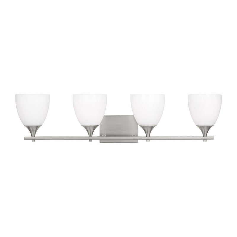 Toffino 4-Light Bath Vanity Light in Brushed Steel