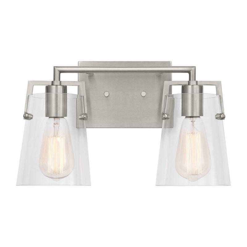 Crofton 2-Light Bath Vanity Light in Brushed Nickel
