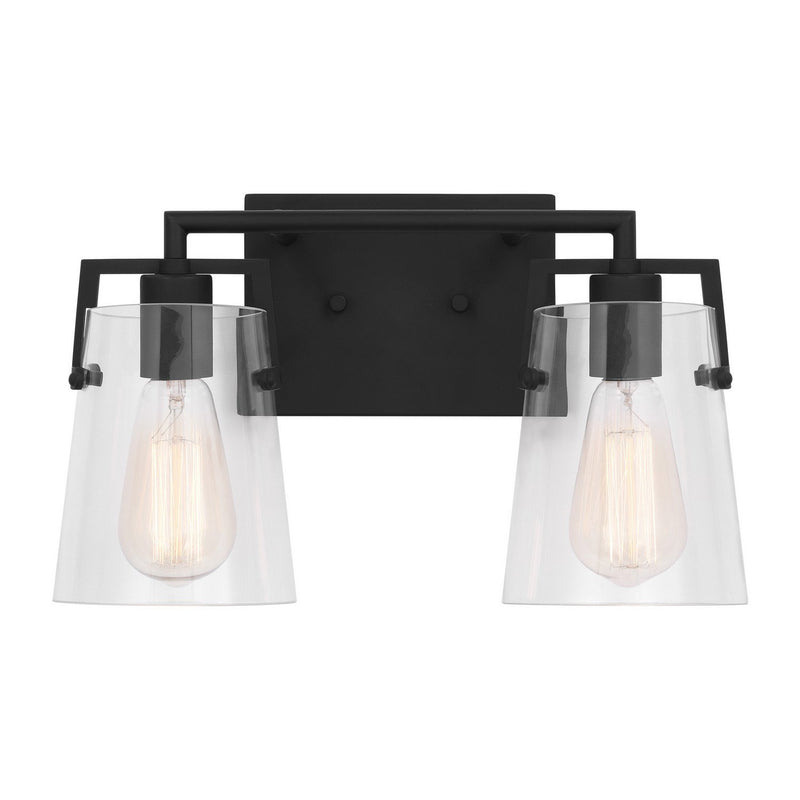 Crofton 2-Light Bath Vanity Light in Midnight Black